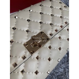 Valentino Sheepskin Chain Flip Bag For Women White 0137b