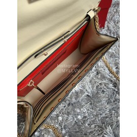 Valentino Sheepskin Chain Flip Bag For Women White 0137b