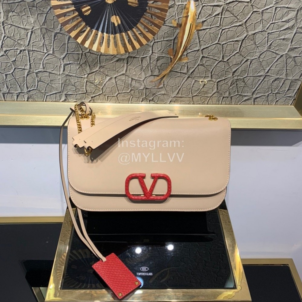 Valentino Large Snake Chain Messenger Bag Pink 0006l