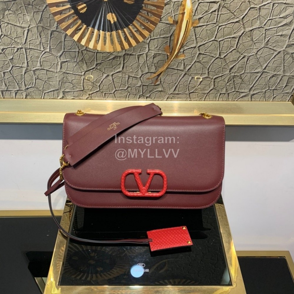 Valentino Large Snake Chain Messenger Bag Purple 0006l