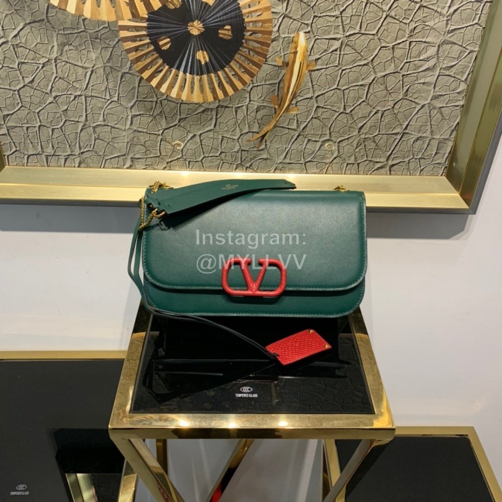 Valentino Large Snake Chain Messenger Bag Green 0006l
