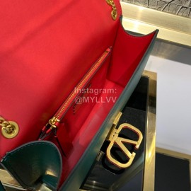 Valentino Large Snake Chain Messenger Bag Green 0006l