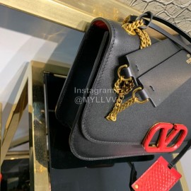 Valentino Large Snake Chain Messenger Bag Black 0006l