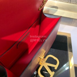 Valentino Small Gold Buckle Messenger Bag For Women Purplish Red 0006s