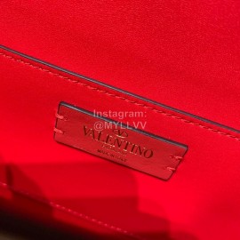 Valentino Small Gold Buckle Messenger Bag For Women Purplish Red 0006s