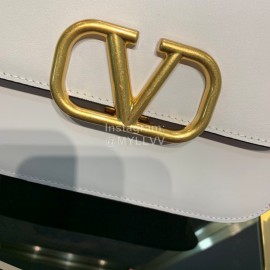 Valentino Small Gold Buckle Messenger Bag For Women White 0006s