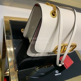 Valentino Small Gold Buckle Messenger Bag For Women White 0006s