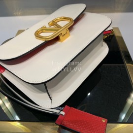 Valentino Small Gold Buckle Messenger Bag For Women White 0006s