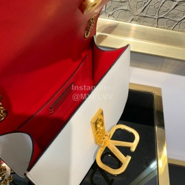 Valentino Small Gold Buckle Messenger Bag For Women White 0006s