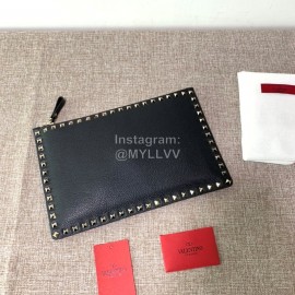 Valentino Classic Black Leather Envelope Bag 0269a