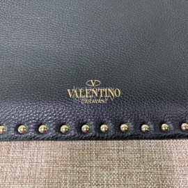 Valentino Classic Black Leather Envelope Bag 0269a
