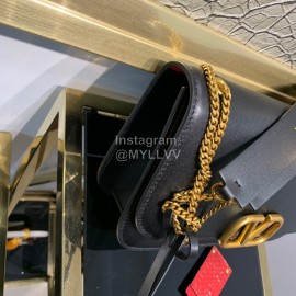 Valentino Large Gold Chain Bag For Women Black 0006l
