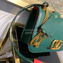 Valentino Large Gold Chain Bag For Women Green 0006l