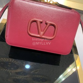 Valentino Small Cowhide Square Messenger Bag Wine Red 0095s