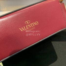 Valentino Small Cowhide Square Messenger Bag Wine Red 0095s