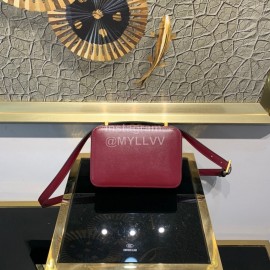 Valentino Small Cowhide Square Messenger Bag Wine Red 0095s