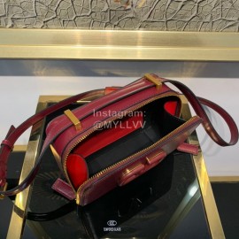 Valentino Small Cowhide Square Messenger Bag Wine Red 0095s