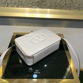 Valentino Small Cowhide Square Messenger Bag White 0095s