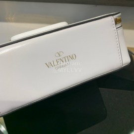 Valentino Small Cowhide Square Messenger Bag White 0095s