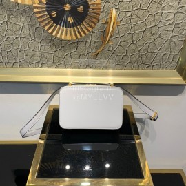 Valentino Small Cowhide Square Messenger Bag White 0095s