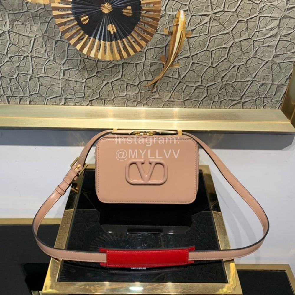 Valentino Small Cowhide Square Messenger Bag Pink 0095s