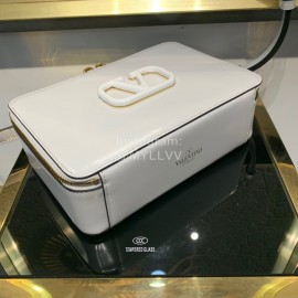 Valentino Large Cowhide Square Messenger Bag White 0095l