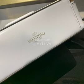 Valentino Large Cowhide Square Messenger Bag White 0095l