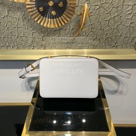 Valentino Large Cowhide Square Messenger Bag White 0095l