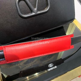 Valentino Large Cowhide Square Messenger Bag Black 0095l