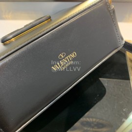 Valentino Large Cowhide Square Messenger Bag Black 0095l