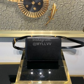 Valentino Large Cowhide Square Messenger Bag Black 0095l