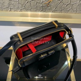 Valentino Large Cowhide Square Messenger Bag Black 0095l