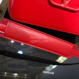 Valentino Large Cowhide Square Messenger Bag Red 0095l
