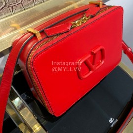 Valentino Large Cowhide Square Messenger Bag Red 0095l