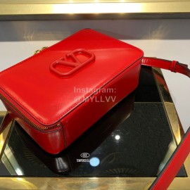 Valentino Large Cowhide Square Messenger Bag Red 0095l