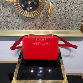 Valentino Large Cowhide Square Messenger Bag Red 0095l