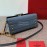 Valentino Small Leather Buckle Cowhide Vintage Handbag Messenger Bag Blue 0082s