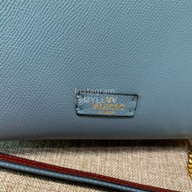 Valentino Small Leather Buckle Cowhide Vintage Handbag Messenger Bag Blue 0082s