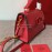 Valentino Small Leather Buckle Cowhide Vintage Handbag Messenger Bag Red 0082s