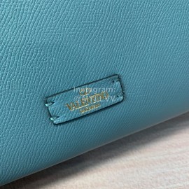 Valentino Large Leather Buckle Cowhide Vintage Handbag Messenger Bag Blue 0082l