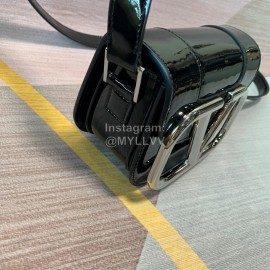 Valentino Small White Steel Buckle Patent Leather Messenger Bag 0109s