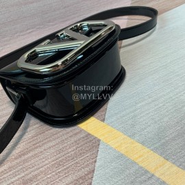 Valentino Small White Steel Buckle Patent Leather Messenger Bag 0109s