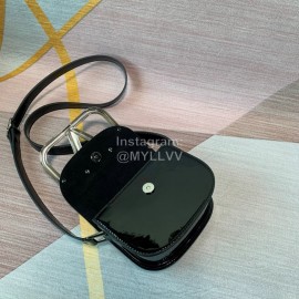 Valentino Small White Steel Buckle Patent Leather Messenger Bag 0109s