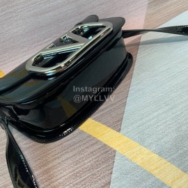 Valentino Large White Steel Buckle Patent Leather Messenger Bag 0109l