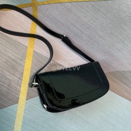 Valentino Large White Steel Buckle Patent Leather Messenger Bag 0109l