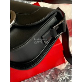 Valentino Large Plain Black Messenger Bag 0109l
