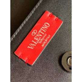 Valentino Large Plain Black Messenger Bag 0109l