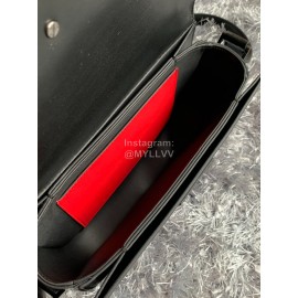 Valentino Large Plain Black Messenger Bag 0109l