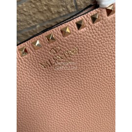 Valentino Calf Magnetic Buckle Shopping Bag Pink 0071