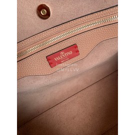 Valentino Calf Magnetic Buckle Shopping Bag Pink 0071